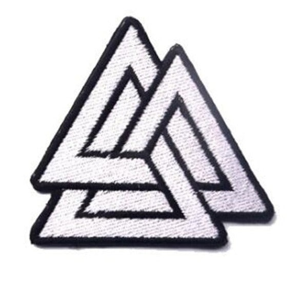 Viking 'Valknut Symbol | White' Embroidered Velcro Patch