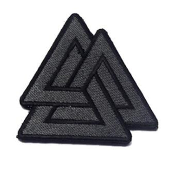 Viking 'Valknut Symbol | Gray' Embroidered Velcro Patch