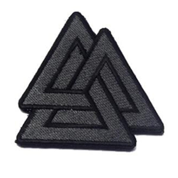 Viking 'Valknut Symbol | Gray' Embroidered Velcro Patch