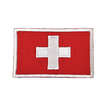 Switzerland Flag Embroidered Velcro Patch