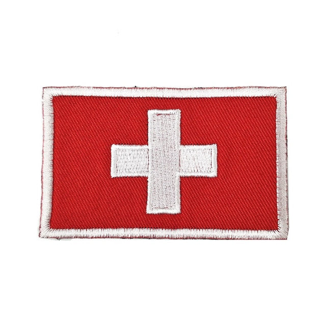 Switzerland Flag Embroidered Velcro Patch