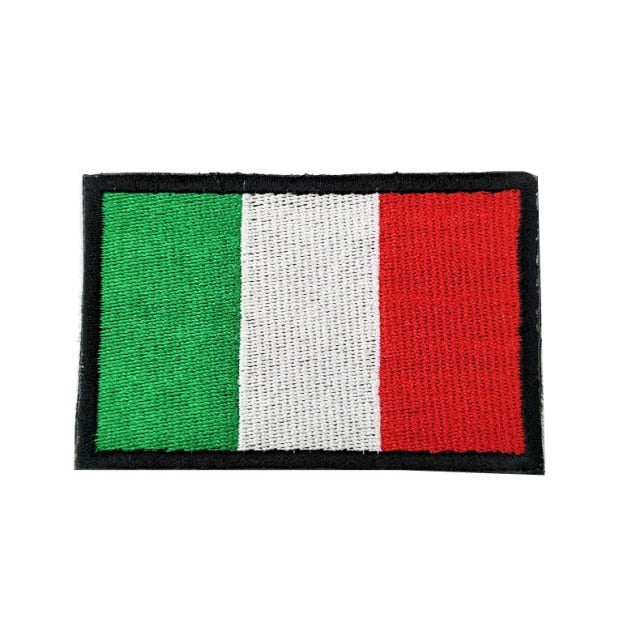 Italy Flag Embroidered Velcro Patch