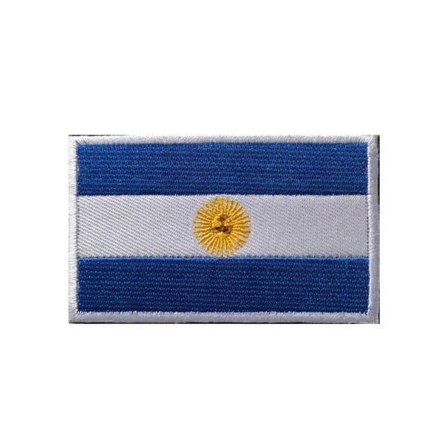 Argentina Flag Embroidered Velcro Patch