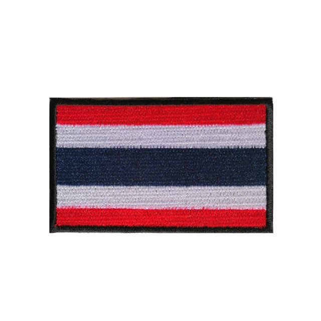 Thailand Flag Embroidered Velcro Patch