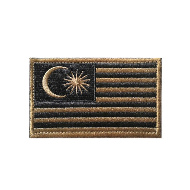 Malaysia 'Camouflage' Flag Embroidered Velcro Patch