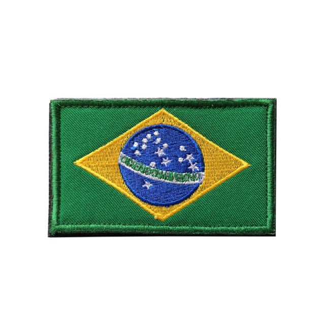 Brazil Flag Embroidered Velcro Patch