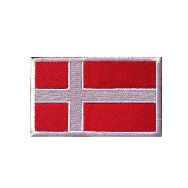 Denmark Flag Embroidered Velcro Patch