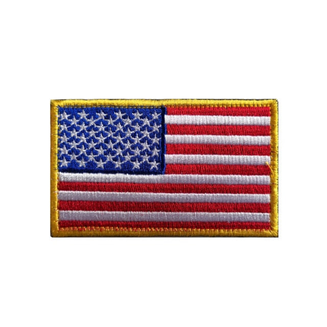 United States of America 'Gold Trim' Flag Embroidered Velcro Patch