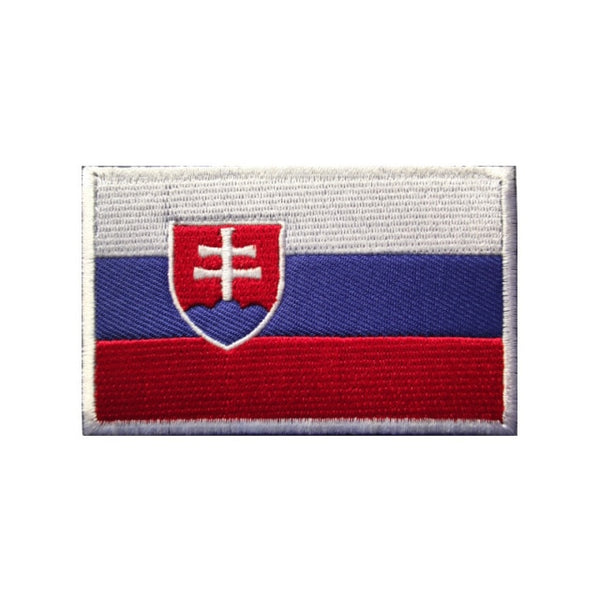 Slovakia Flag Embroidered Velcro Patch