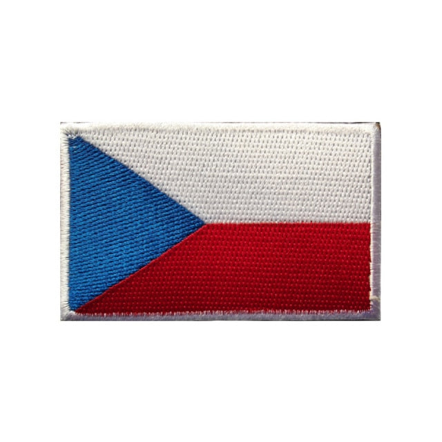 Czech Republic Flag Embroidered Velcro Patch
