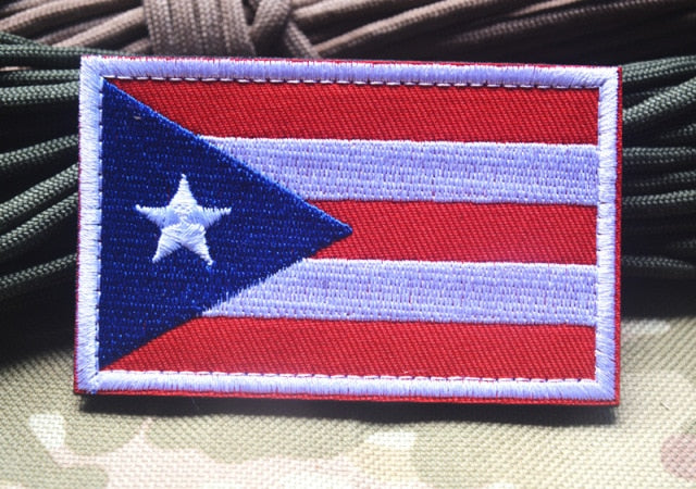 Puerto Rico Flag Embroidered Velcro Patch