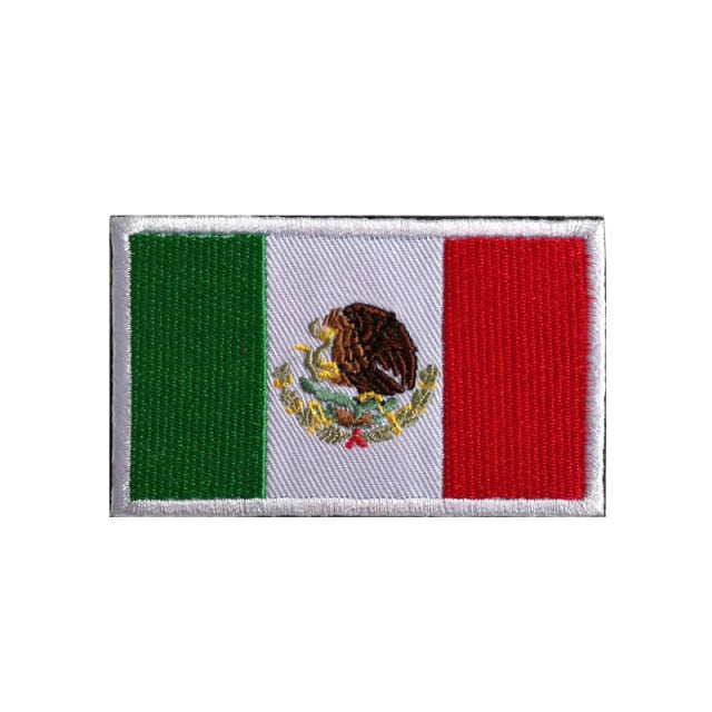 Mexico Flag Embroidered Velcro Patch