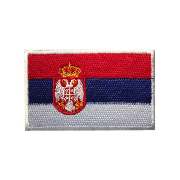 Serbia Flag Embroidered Velcro Patch