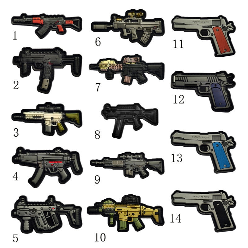 Military Tactical 'Gun | 2A' PVC Rubber Velcro Patch