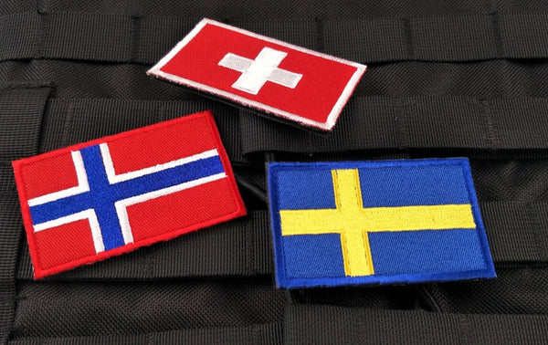 Switzerland Flag Embroidered Velcro Patch