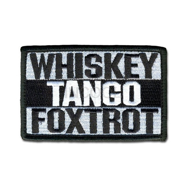 'Whiskey Tango Foxtrot' Embroidered Velcro Patch