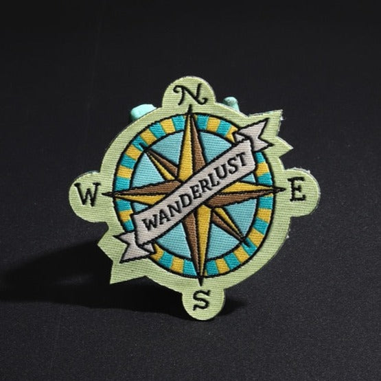 Cute 'Compass | Wanderlust' Embroidered Patch