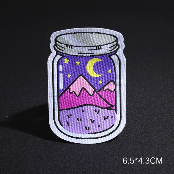 Cute 'Night Sky Jar' Embroidered Patch