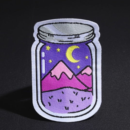 Cute 'Night Sky Jar' Embroidered Patch