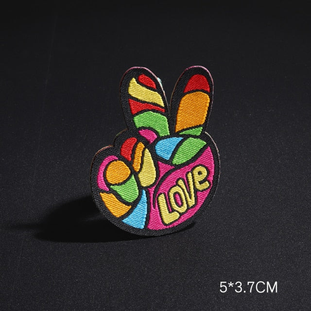 Cute 'Peace | Love' Embroidered Patch