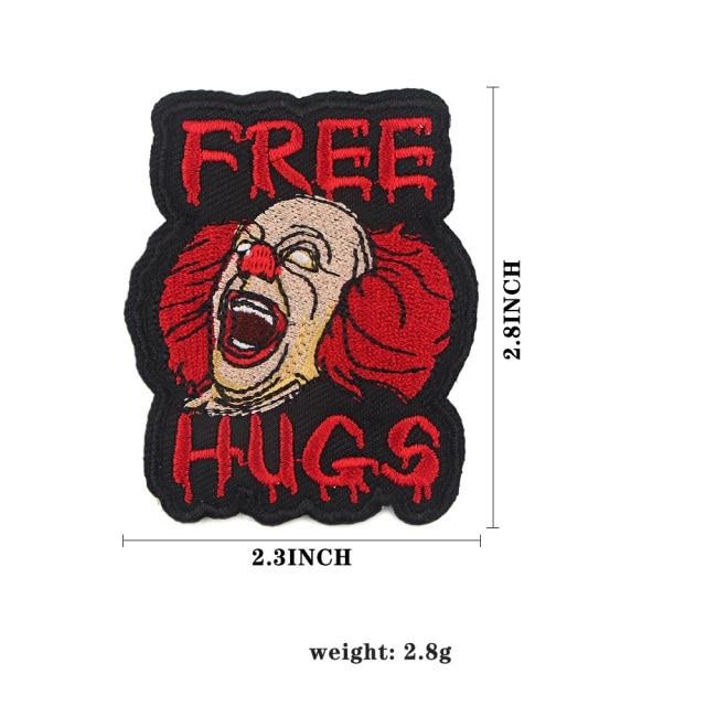 It Clown 'Free Hugs' Embroidered Patch