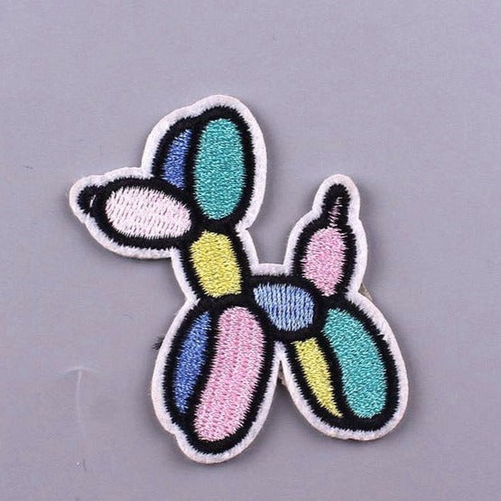 Cute 'Colorful Dog Balloon' Embroidered Patch