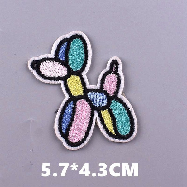 Cute 'Colorful Dog Balloon' Embroidered Patch