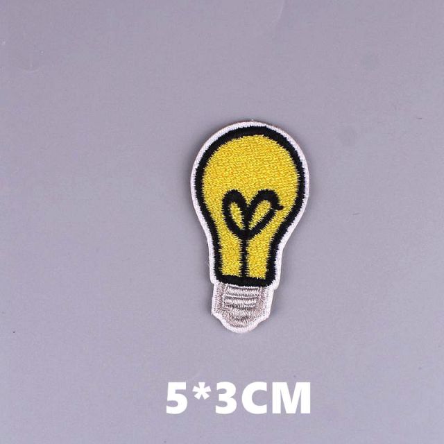 Cute 'Light Bulb' Embroidered Patch