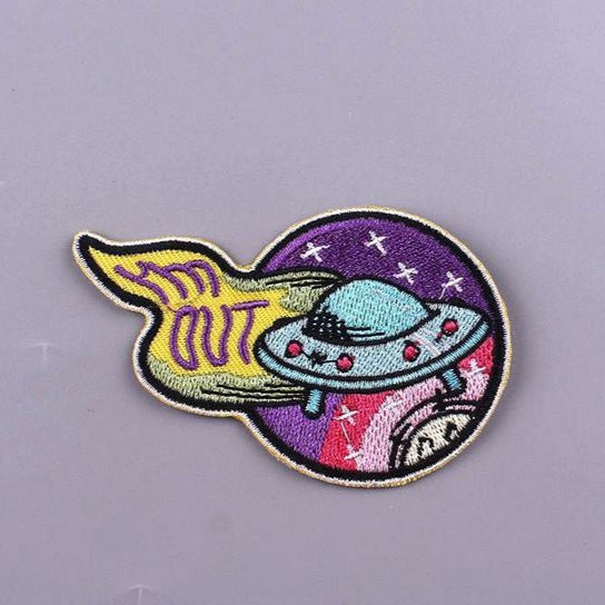 Cute 'UFO | I'm Out' Embroidered Patch