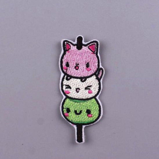 Cute 'Stacked Mochi Animals'  Embroidered Patch