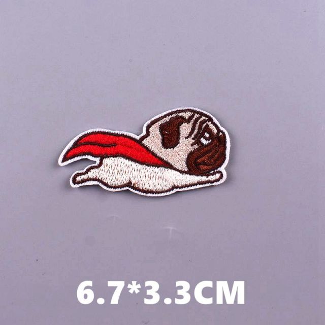 Cute 'Flying Pug | Wearing Cape' Embroidered Patch