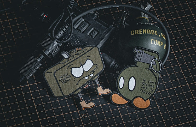 Comic Grenade Embroidered Velcro Patch