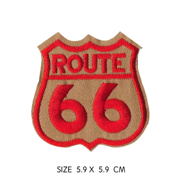 Cool 'Route 66' Embroidered Patch