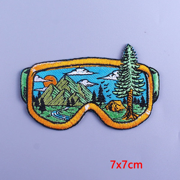 Camping Life 'Shield Glasses' Embroidered Patch