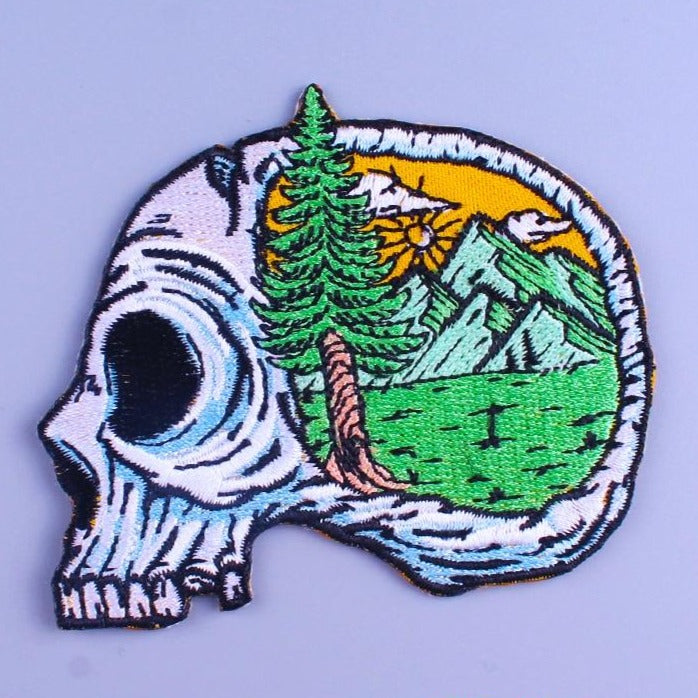 Skull 'Thinking Nature' Embroidered Patch