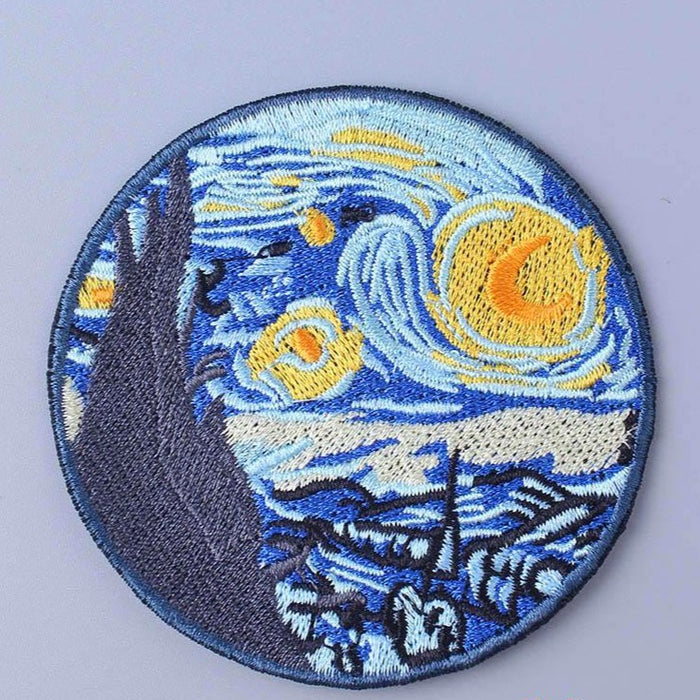 Van Gogh 'Starry Night | Round' Embroidered Patch