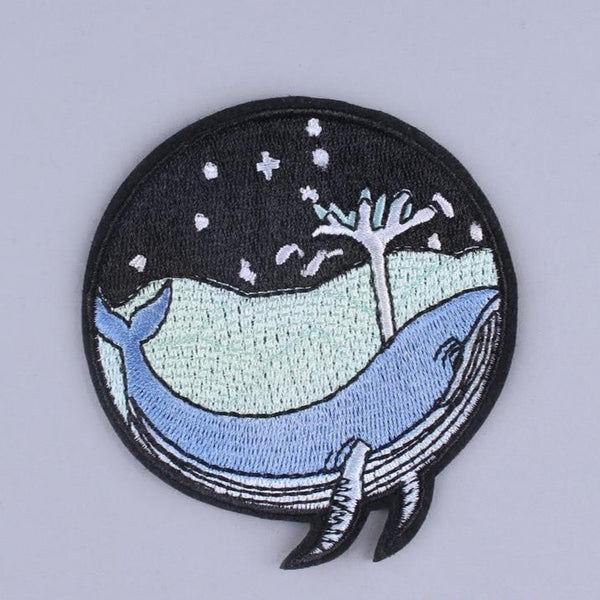 Humpback Whale 'Blowing' Embroidered Patch