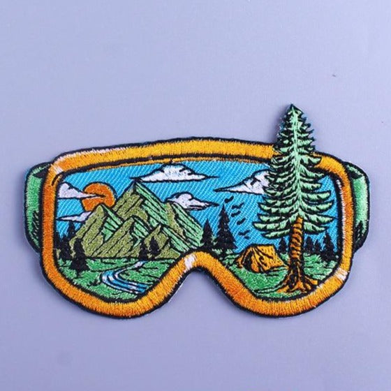 Camping Life 'Shield Glasses' Embroidered Patch