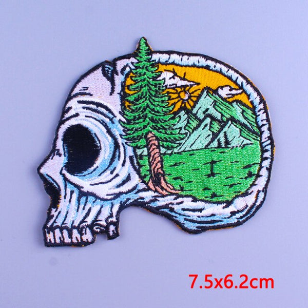 Skull 'Thinking Nature' Embroidered Patch