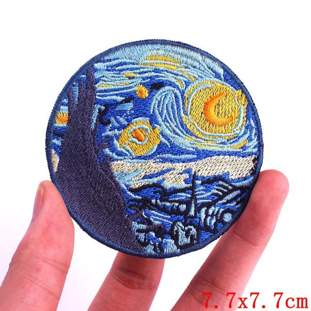 Van Gogh 'Starry Night | Round' Embroidered Patch
