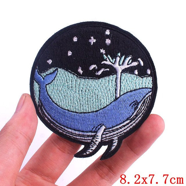 Humpback Whale 'Blowing' Embroidered Patch