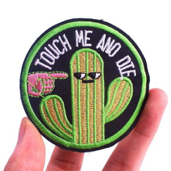 Cactus 'Touch Me And Die' Embroidered Patch