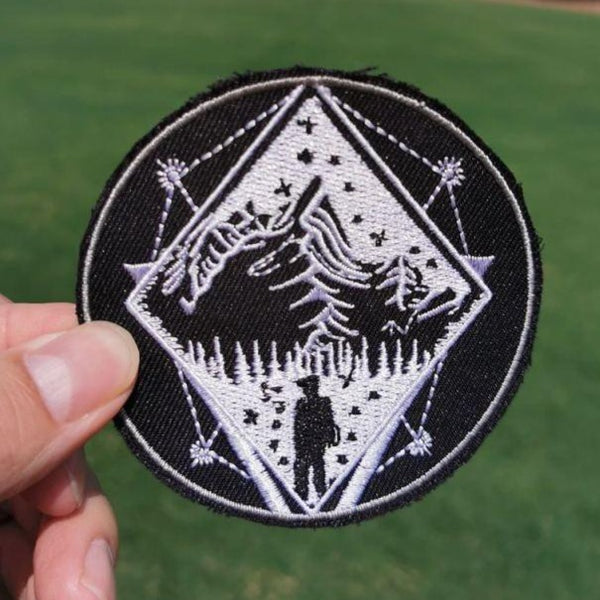 Travel 'Black & White Mountain Adventure' Embroidered Patch