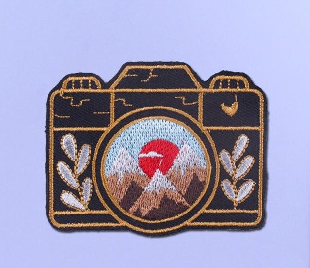 Photography 'SLR Camera | Landscape Painting' Embroidered Patch