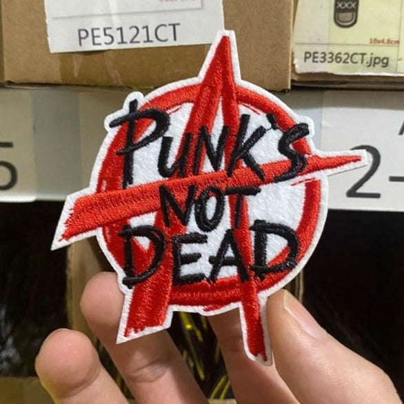 Cool 'Punk's Not Dead' Embroidered Patch