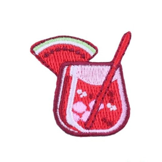 Fresh Watermelon Juice Embroidered Patch
