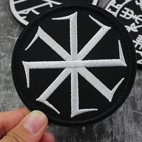 Viking 'Kolovrat Symbol' Embroidered Velcro Patch