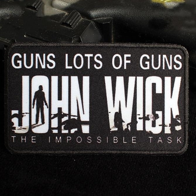 John Wick 'Guns Lots Of Guns | The Impossible Task' Embroidered Velcro Patch