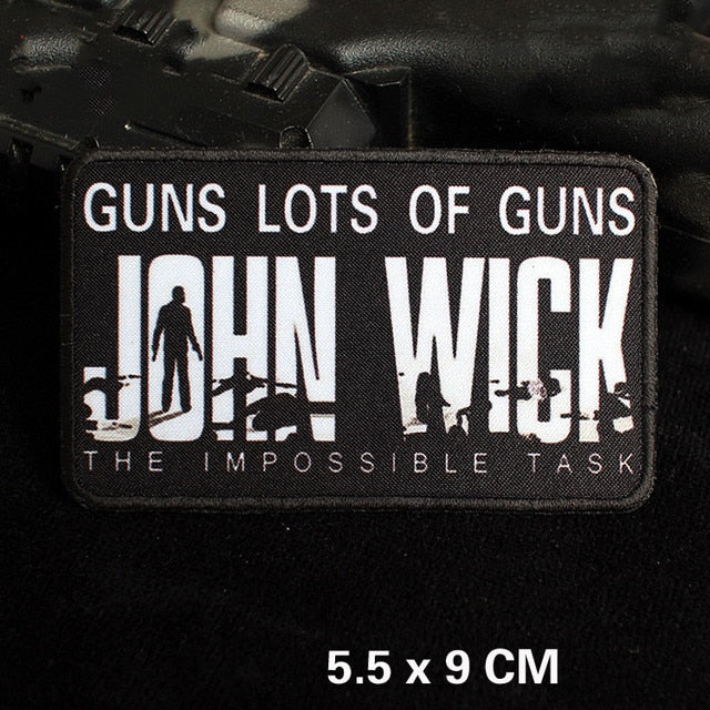 John Wick 'Guns Lots Of Guns | The Impossible Task' Embroidered Velcro Patch