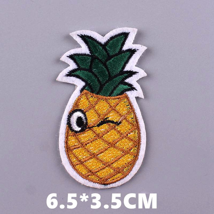 Cute 'Winking Pineapple' Embroidered Patch